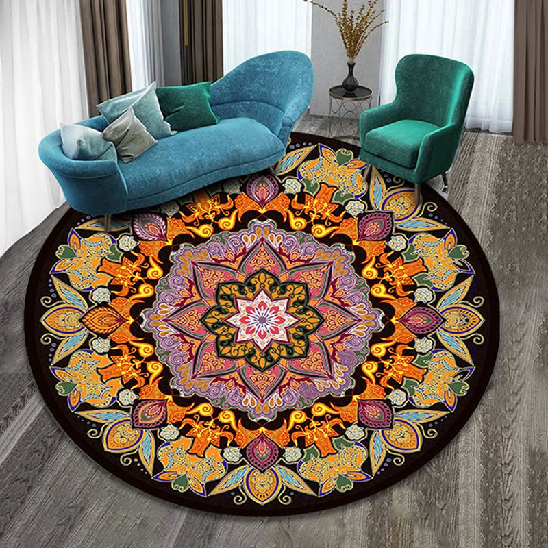 Designer Dekoration Teppich Mehrfachfarbenes Blumenmuster Indoor Teppich Synthetik Haustierfreundlicher Waschkörper Teppich