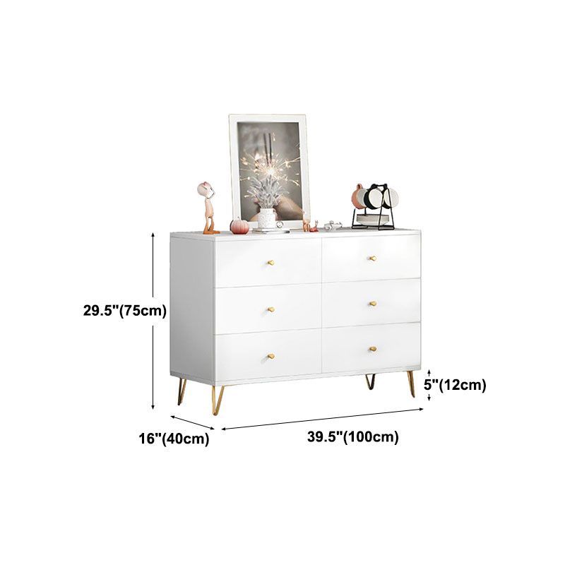 Living Room Engineered Wood Buffet Modern White Buffet Stand with Drawers