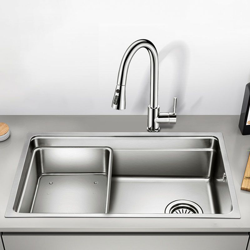 Drop-In Kitchen Sink Stainless Steel Kitchen Sink with Basket Strainer