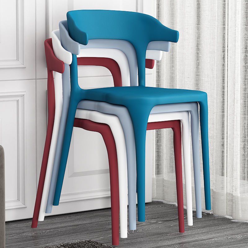 Contemporary Chair Dining Armless Chair for Kitchen with Plastic Legs