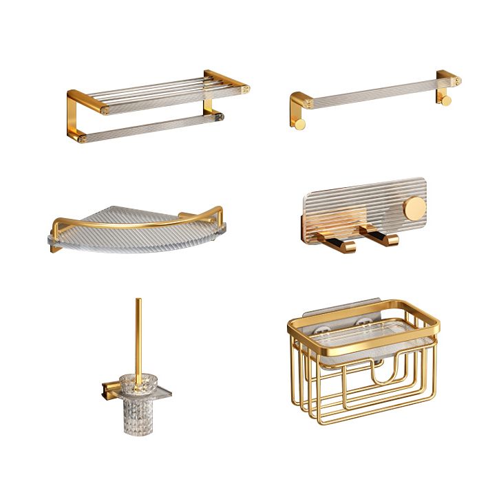 Modern Golden Bathroom Accessory As Individual Or As a Set with Bath Shelf
