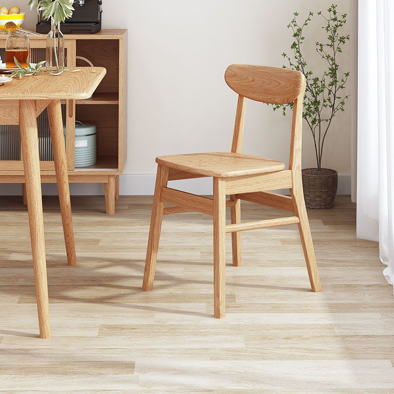 Minimalist Wood Dining Side Chairs Open Back Side Chairs for Home