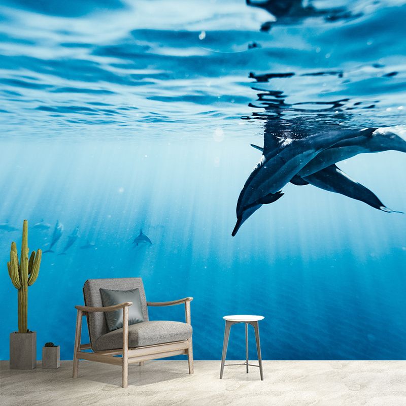 Photography Stain Resistant Wallpaper Undersea Living Room Wall Mural