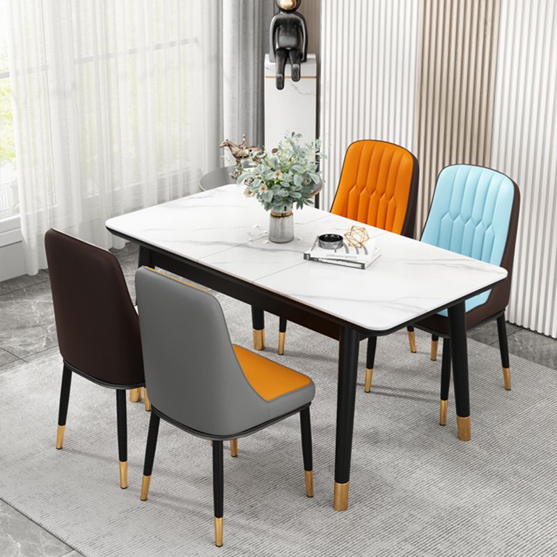 Modern Style Parsons Chair PU Leather Chairs for Dining Room