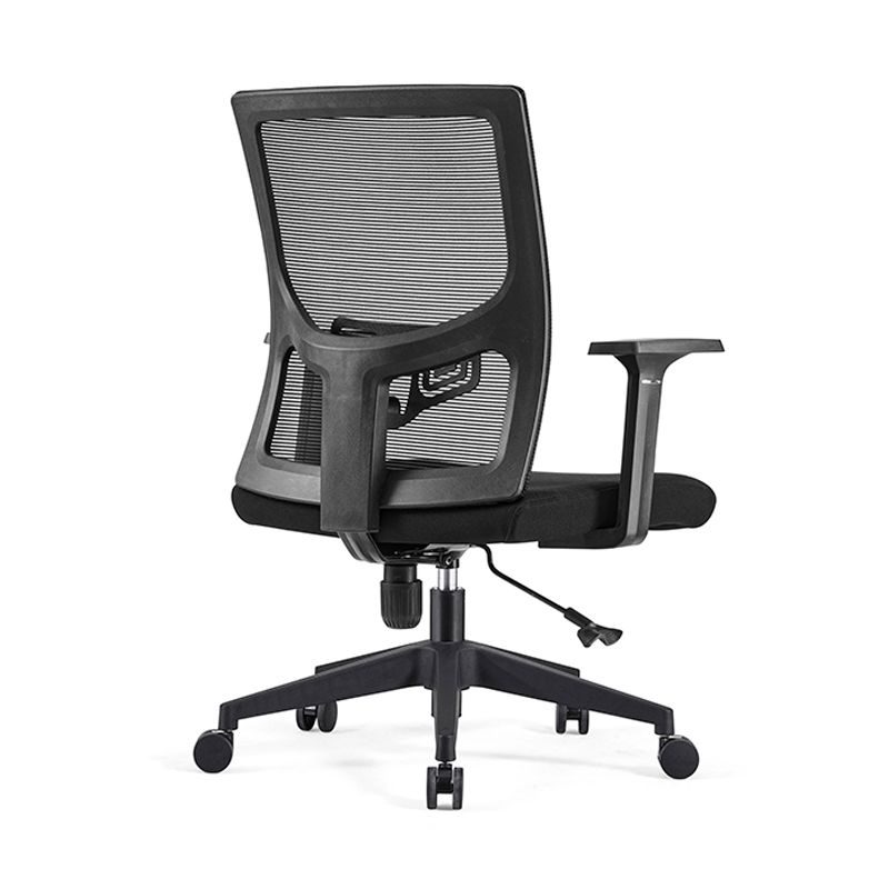 Modern Mid-Back Arm Chair Black Task Microfiber Office Chair