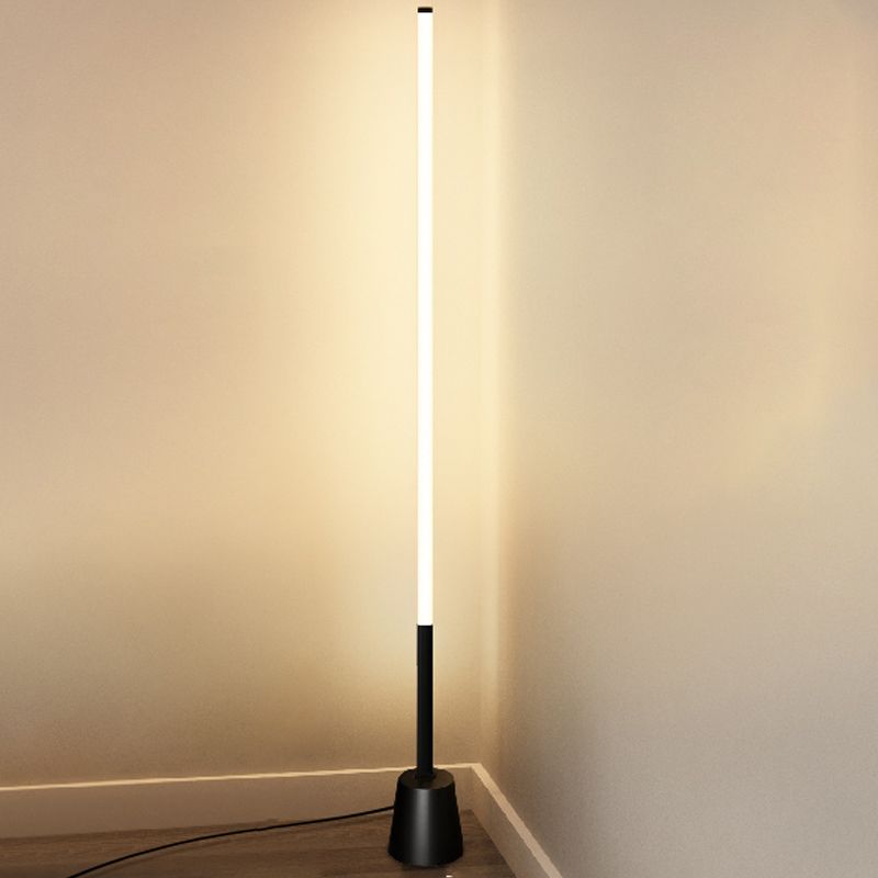 Linear Shape Floor Lamp Modern Style Metal Single Light Floor Lamp