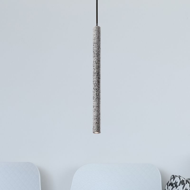 12"/21.5"H Tube Ceiling Pendant Light in Nordic Style Concrete1 Light Black/White/Yellow Hanging Ceiling Light