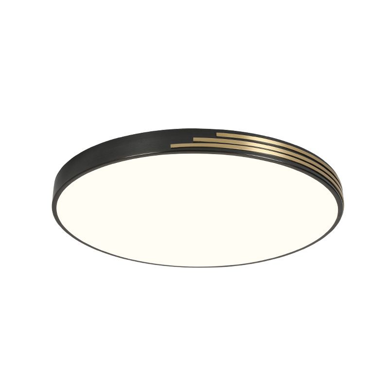 Contemporary Flush Light Round Brass Ceiling Lighting for Bedroom