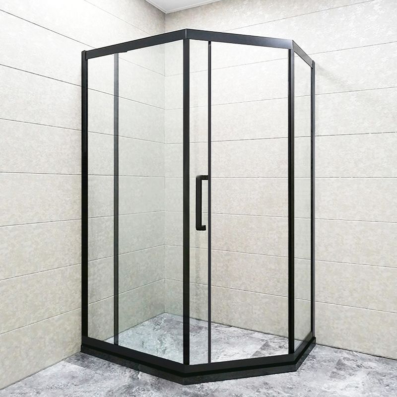 Corner Framed Shower Kit Neo-Angle Tempered Glass Shower Kit