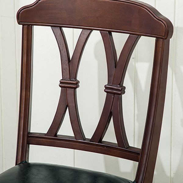 Glam Wood Dining Chair Cross Back Folding Chair for Dining Room in Brown