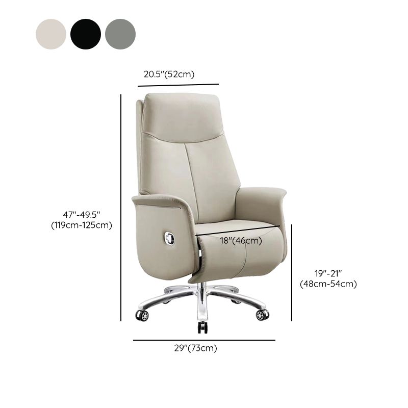 Modern Office Chair Leather No Distressing Ergonomic Chair with Wheels