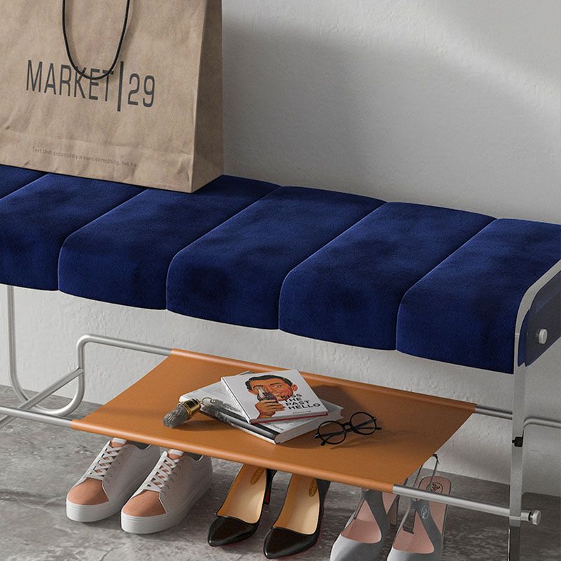 Modern Seating Bench Cushioned Metal Entryway Bench , 16-inch Width