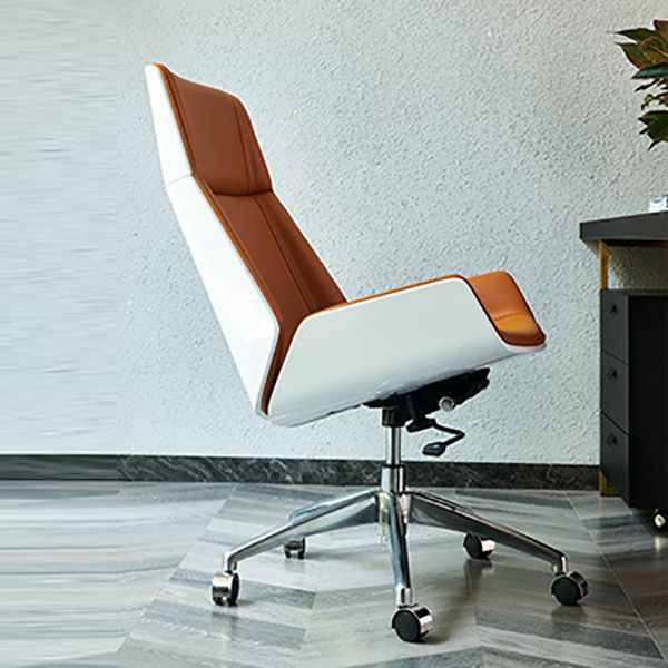 High Back Executive Chair Contemporary Armless Chair with Wheels