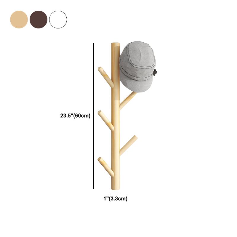 Modern Nordic Coat Hanger Wooden Entryway Kit Wall-Mounted Coat Rack Hooks