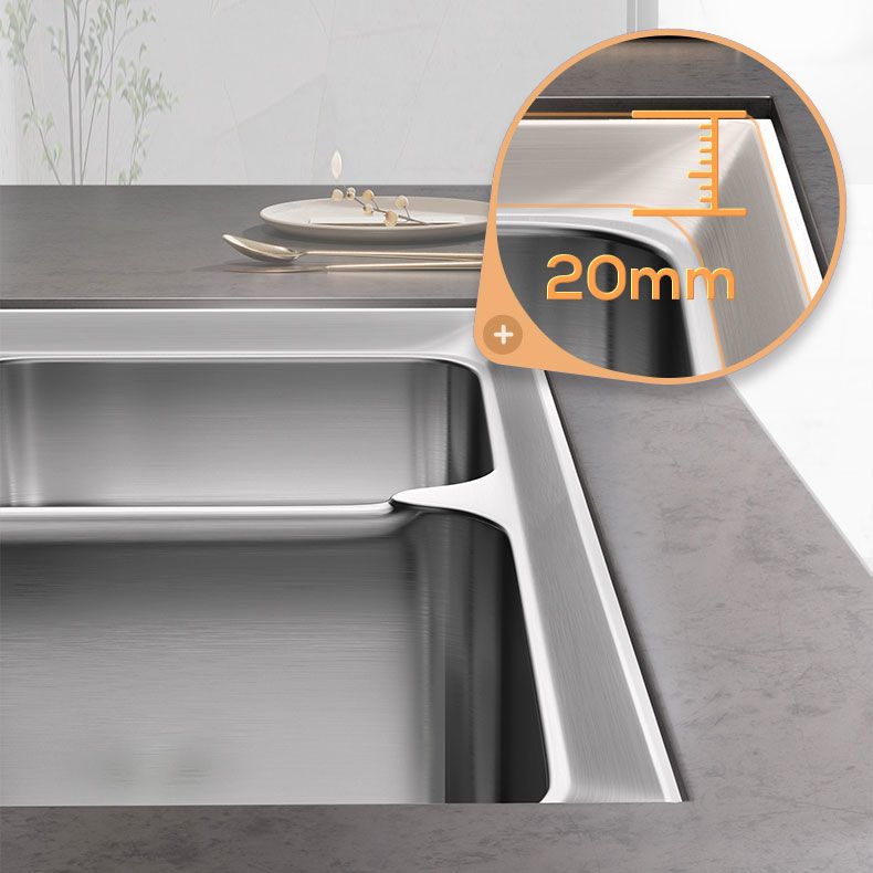 Modern Style Sink Stainless Steel Drop-In Noise-cancelling Design Sink for Kitchen