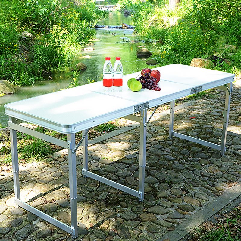 Matte Finish Plastic Camping Table Modern Patio Table with Metal Frame