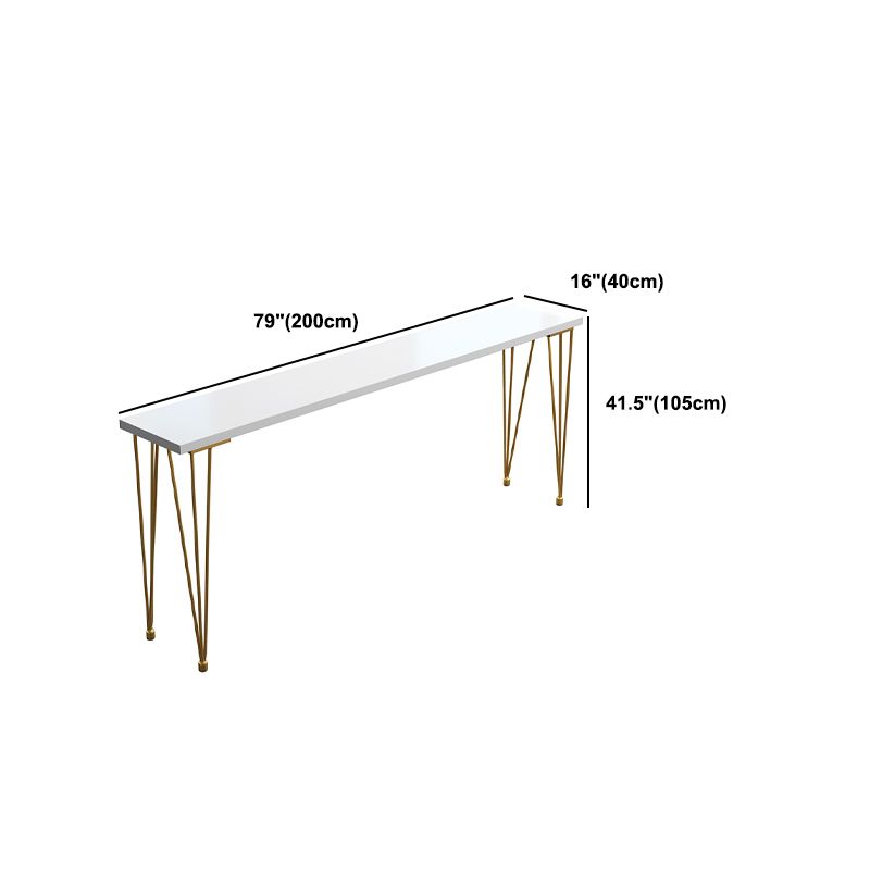 Pine Wood Bar Dining Table Glam Rectangle Bar Table with 4 Legs Pedestal for Dining Room