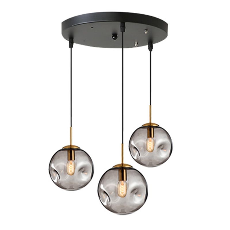 Contemporary Down Mini Pendant Glass Global Hanging Ceiling Light with 1 Light