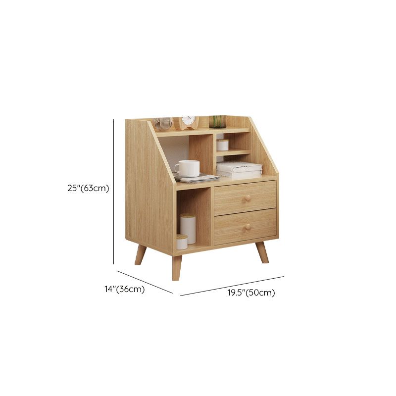 Modern Solid Wood Bed Nightstand Drawers Included Night Table for Bedroom