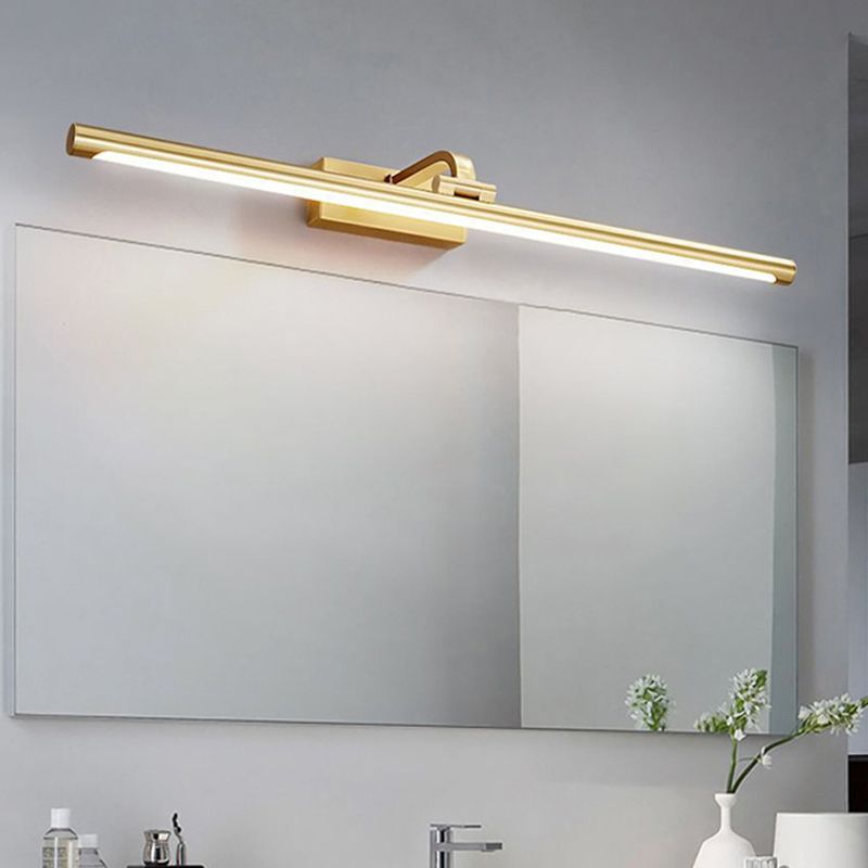 Contemporary Vanity Lights Elongated LED Wall Light Fixtures with Brass for Bathroom