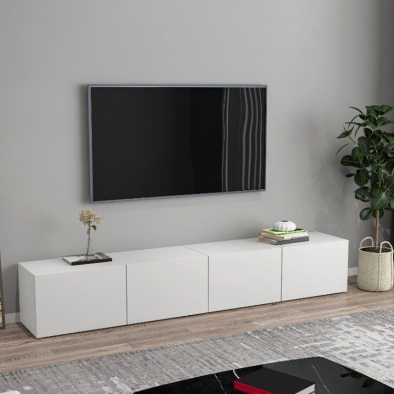 Scandinavian Enclosed Storage TV Media Console Wood Stand Console for Living Room