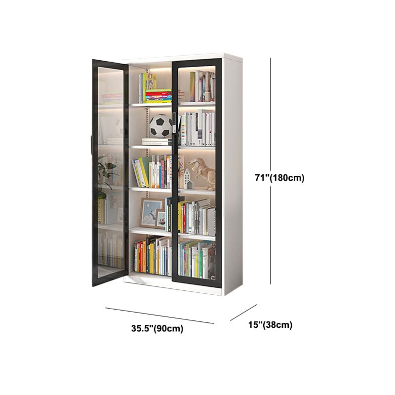 Modern Metal Storage Cabinet Glass Doors Display Cabinet with Lighting