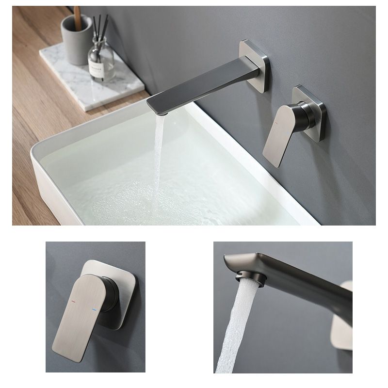 Contemporary Style Faucets Wall Mounted Bathroom Faucet with Lever Handles