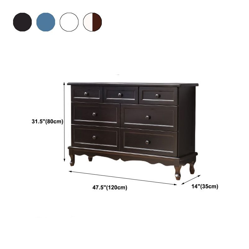 14" D Wooden Dresser Traditional Style Multi Drawers Storage Chest in 3 Colors