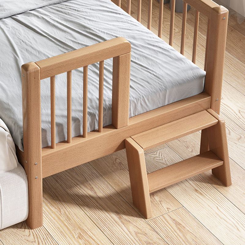 Convertible Baby Crib Farmhouse Solid Wood Crib with Guardrail