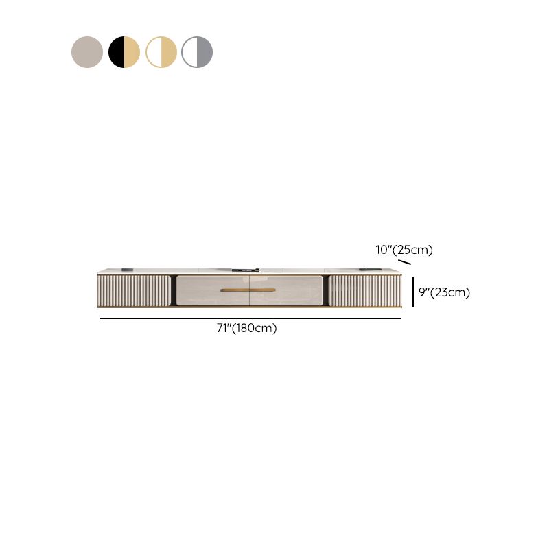 Glam TV Media Stand Wall Mounted TV Media Console with 2 Drawers