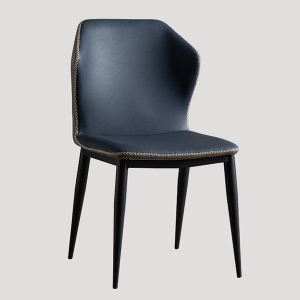 Contemporary Steel Dining Chair Wingback Side Furniture in Matte Finish for Home