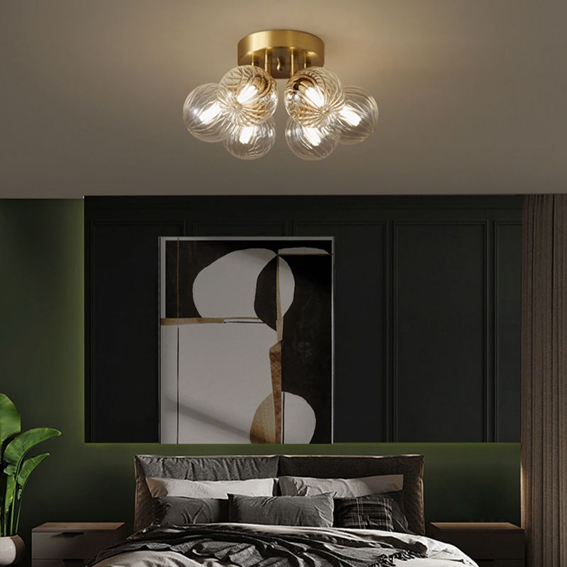 Modern Simple Golden Ceiling Lamp Ball Shape Ceiling Light for Living Room