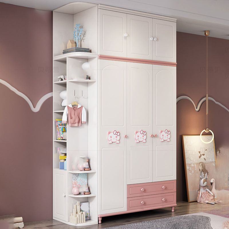 Modern Style Kids Closet Manufactured Wood Bedroom Youth Armoire with Drawers