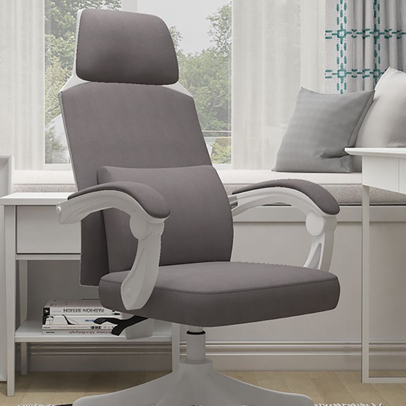 High Back Upholstered Office Chair Height-adjustable Padded Arms Chair with Headrest