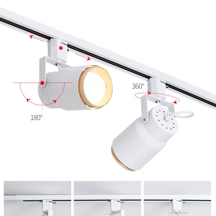 Accesorios nórdicos de metal y pistas de madera Cylindricall Flush Techo Iluminación para vestíbulo y dormitorio