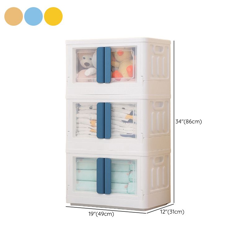 Contemporary Kids Closet Plastic Door Included Kid's Wardrobe for Bedroom