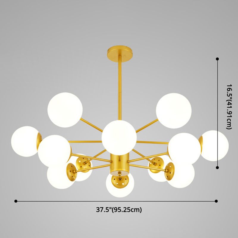 Lustre sphérique clair pendentif de plafond en verre ultra-contemporain pour le salon