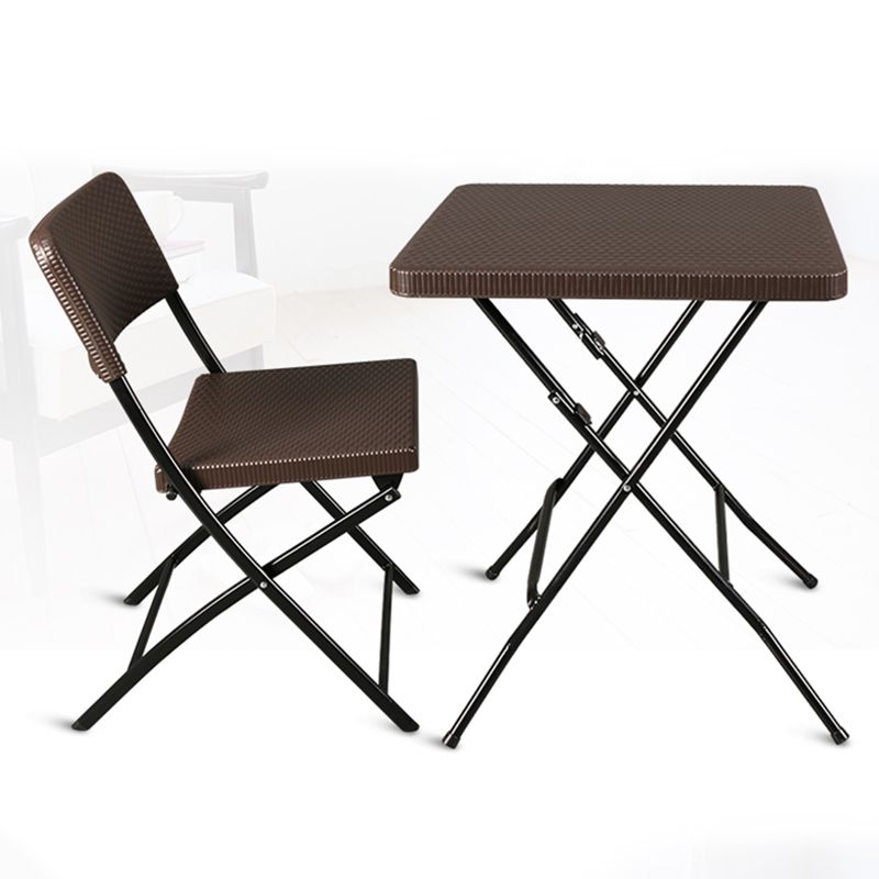 Dark Brown Plastic Camping Table Contemporary Foldable Patio Table