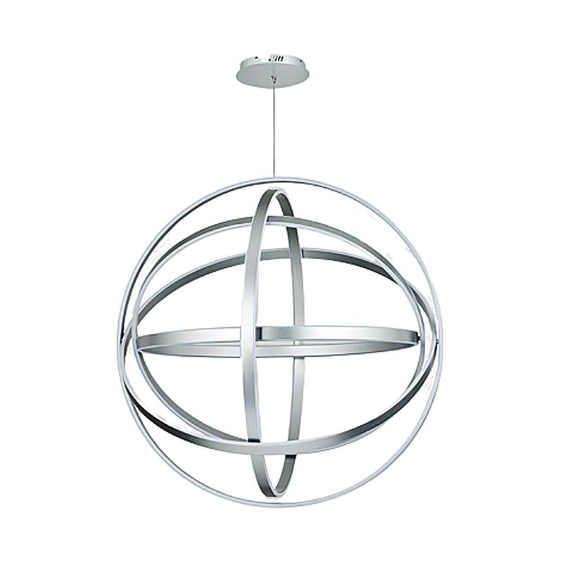 19.5" Wide Globe Chandelier Pendant Modernistic Acrylic 1 Light White Ceiling Light Fixture