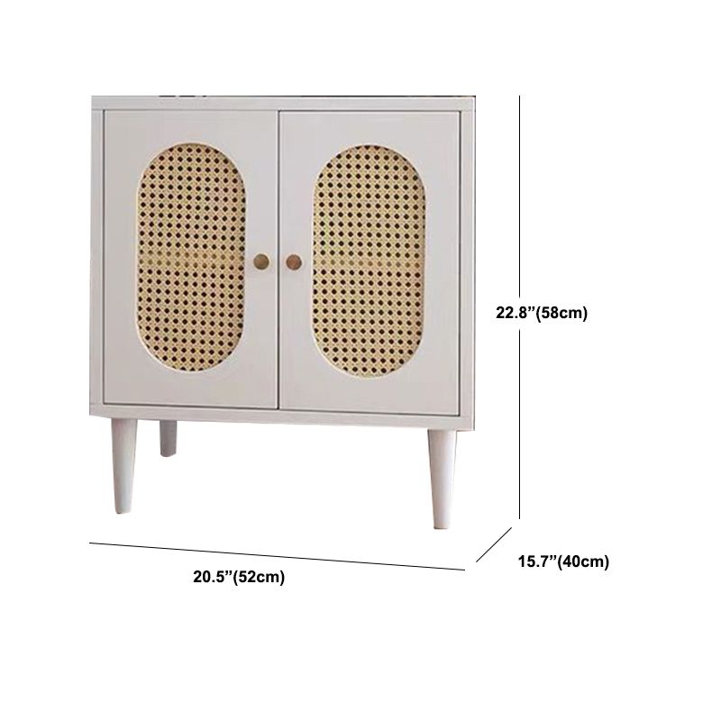 Contemporary Lower Shelf Nightstand Rattan Bedside Cabinet for Bedroom