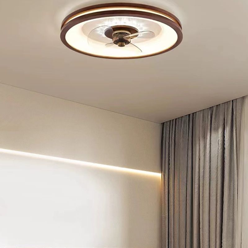 Nordic Style Ceiling Fan Lamp Circle LED Ceiling Fan Light with Acrylic Shade for Bedroom