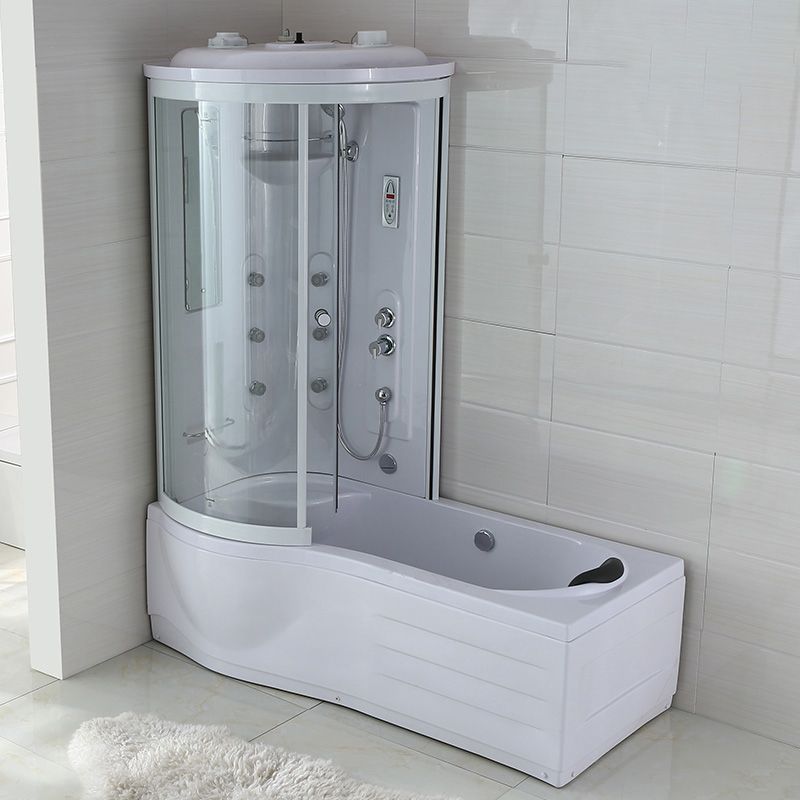 Corner Tub & Shower Kit Easy Clean Glass Tub & Shower Kit with Light