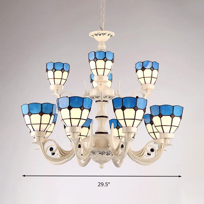 12 lumières Éclairage à motifs de grille Discaillerie de lustre à motifs