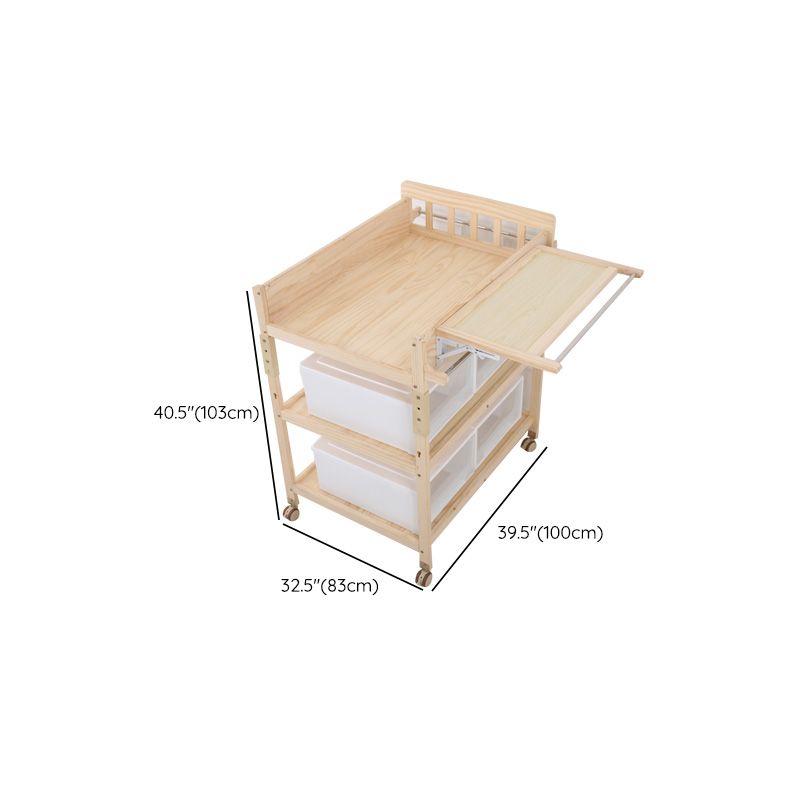 Wooden Baby Changing Table Modern Baby Changing Table with Safety Rails