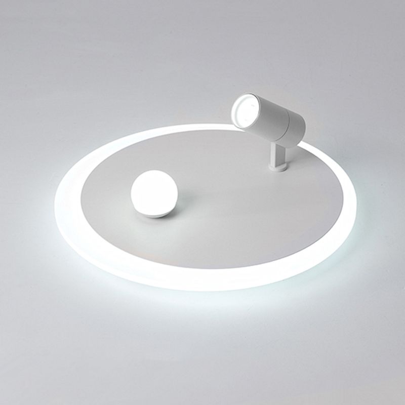 Circular LED Semi Flush Mount in Modern Concise Style Acrylic Indoor Ceiling Light in White