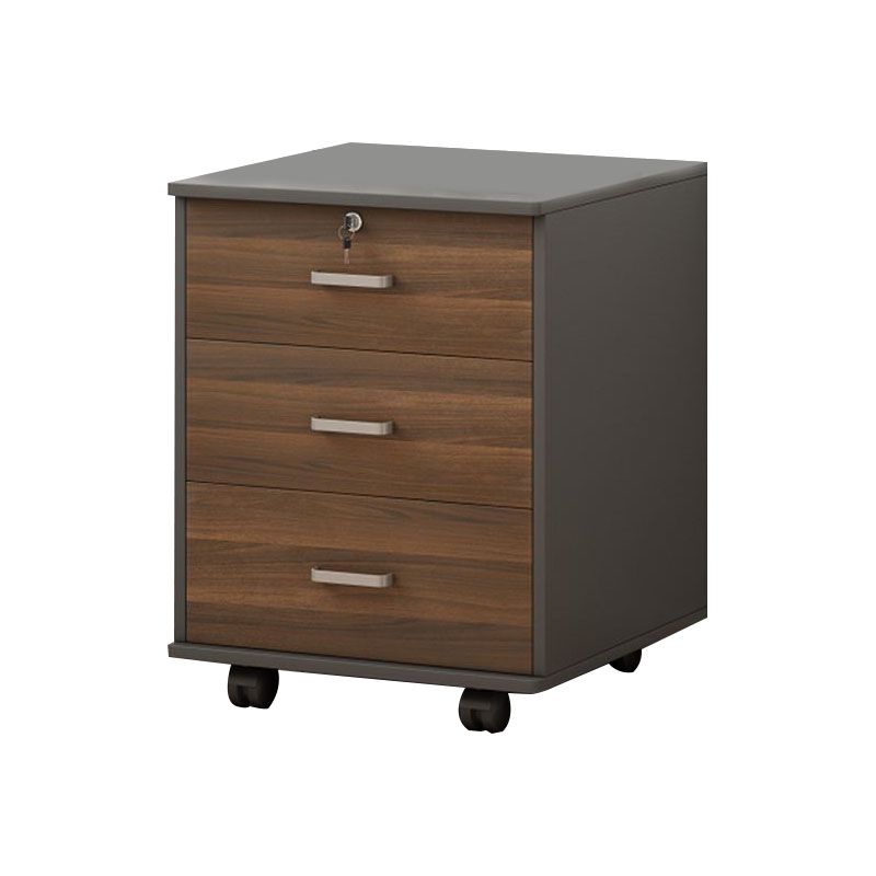 Nordic Cabinet Wood Locking Drawers Storage File Cabinet with Wheels