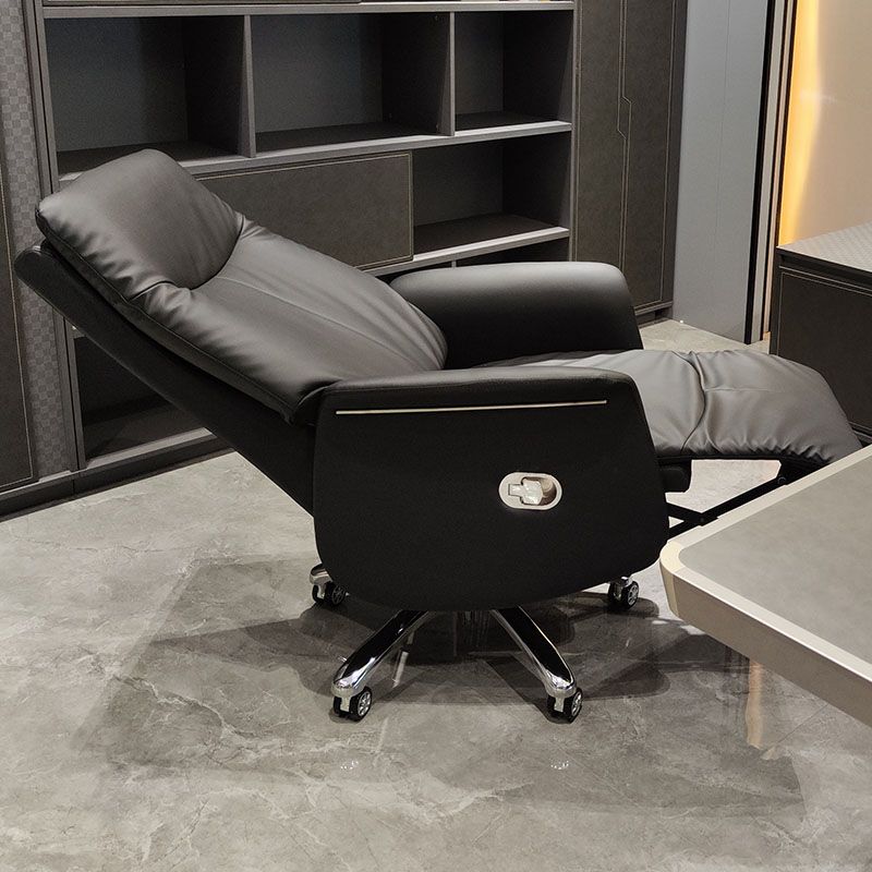 Modern Office Chair Leather No Distressing Ergonomic Chair with Wheels