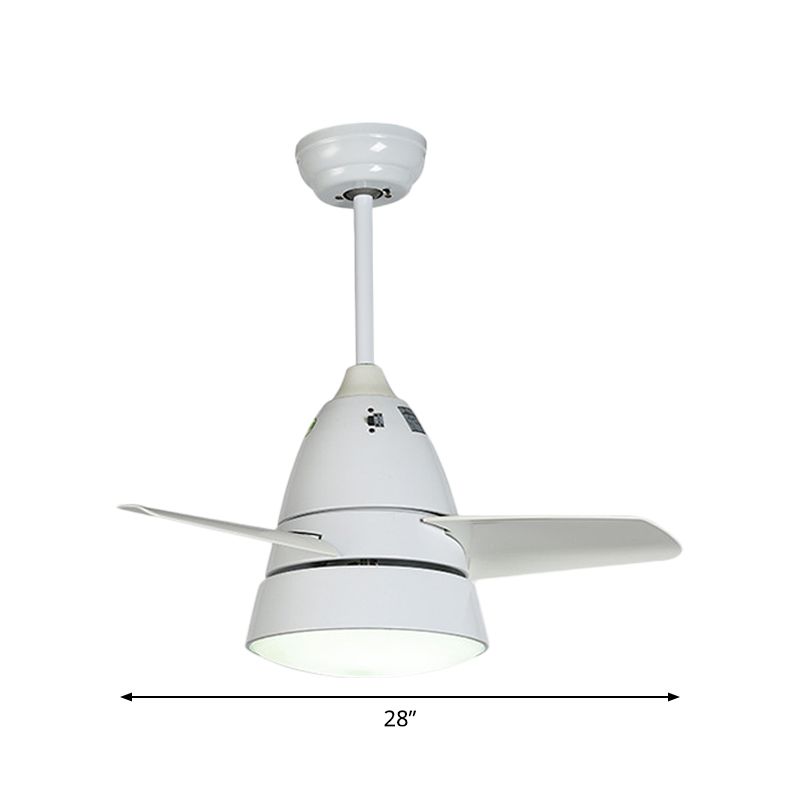 Farmhouse Conic 3-blade hangende ventilatorlamp LED metalen semi-flush mount licht voor woonkamer