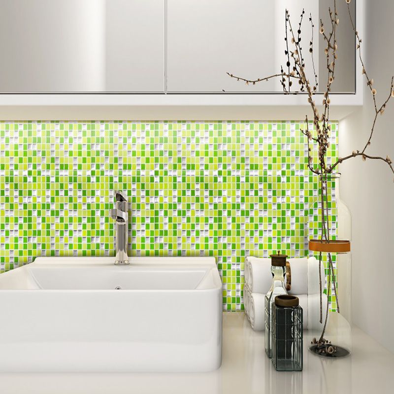 Bright Color Boho Wallpaper Panels 9.8' x 9.8" Mosaic Tile Peel Wall Covering for Kitchen