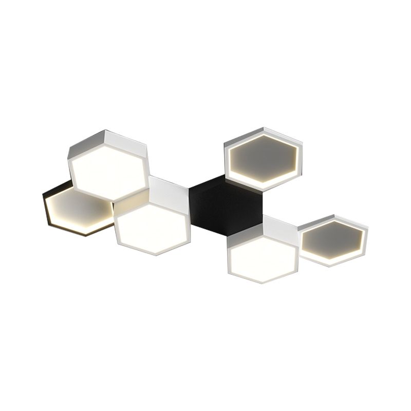 Modern Simple Style Iron Ceiling Light Hexagon Shape LED Ceiling Lamp for Bedroom